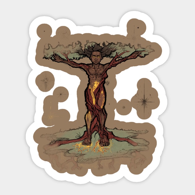 Male Tree of Life (Color) Sticker by Keith Williams